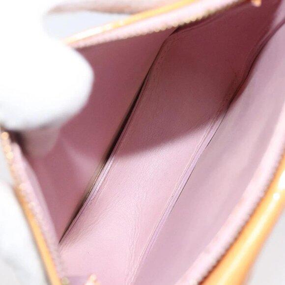 LOUIS VUITTON Monogram Vernis Motto Pouch Marshmallow Pink M91312 Auth 120333 - Picture 13 of 16